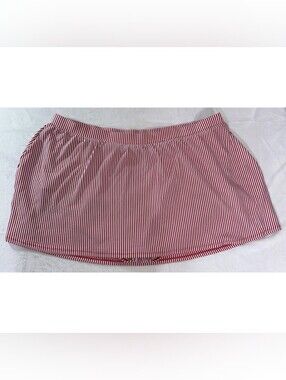 SWIM by cacique Red and White Striped Women's Skirt - PLUS SIZE 32